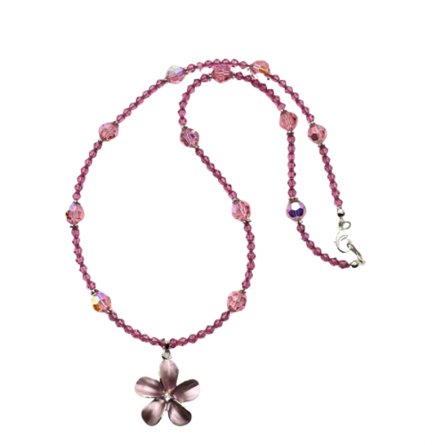 Pink Deluxe Plumeria Necklace