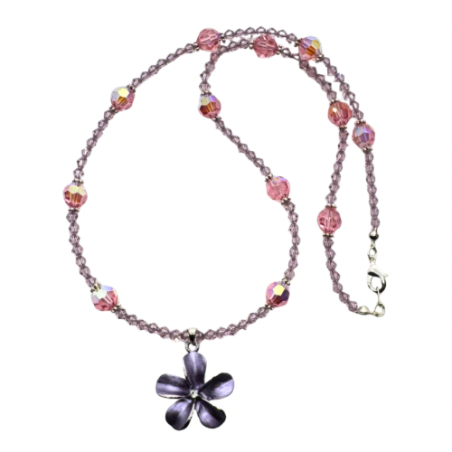Purple Deluxe Plumeria Necklace