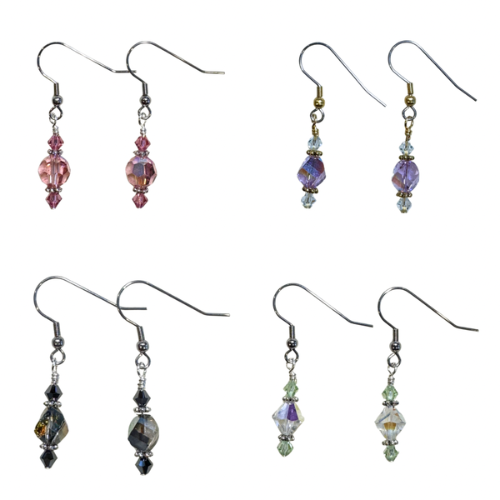 Deluxe Plumeria Earrings - Swarovski Crystals